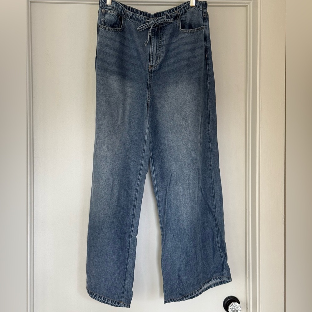Splendid weekend lounge drawstring high rise wide leg jeans